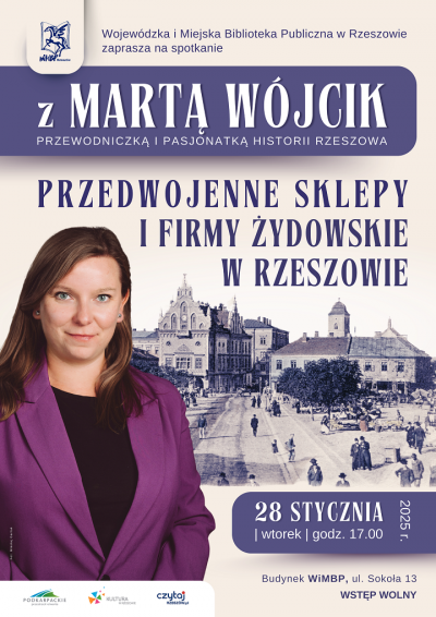 Grafika promująca spotkanie z Martą W&oacute;jcik 1